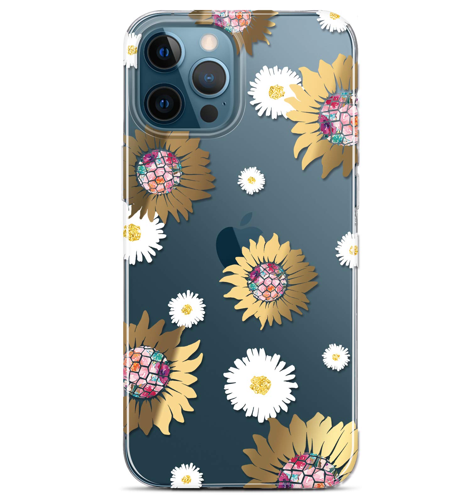 BAISRKE iPhone 12 Case & iPhone 12 Pro Case - 6.1 Inch Shockproof Floral Hard Back Cover with Daisy Pattern for Women (Compatible with 2020 Models) | Perfect Gift for Girls, Daily Protection & Stylish Accessory