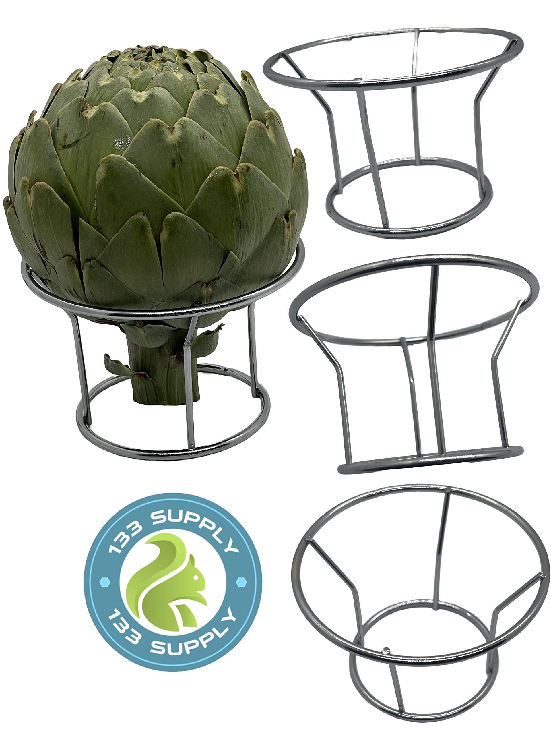 2-Pack Stainless Steel Artichoke Steamers - Durable Cooking Stands for Steaming Artichokes in Pots, Perfect for Kitchens & Healthy Cooking | Great for Artichoke Lovers, Vegan Meals & Dinner Parties