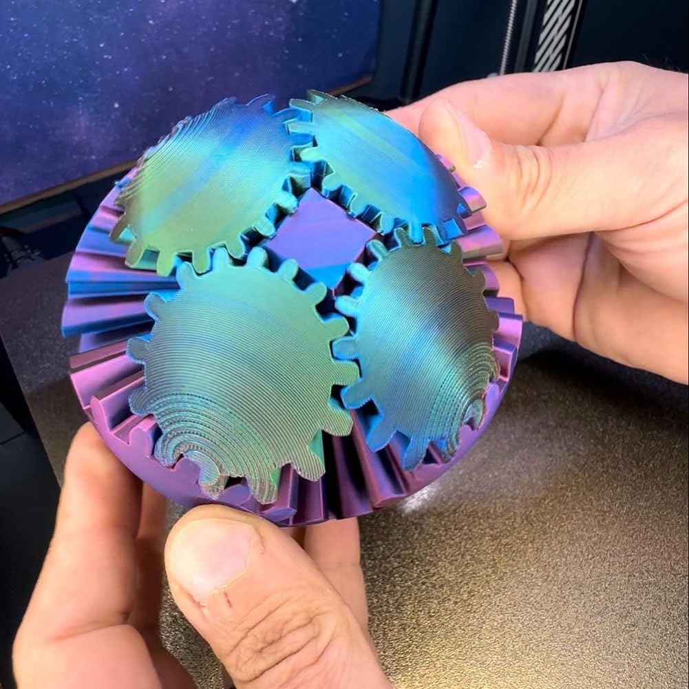 2024 GearSphere - 3D Printed Whirling Wonder Fidget Gear Ball | Stress Relief & Sensory Toy for Autism, ADHD, Anxiety | Perfect Desk Toy for Office, School & Home Use (1pc)