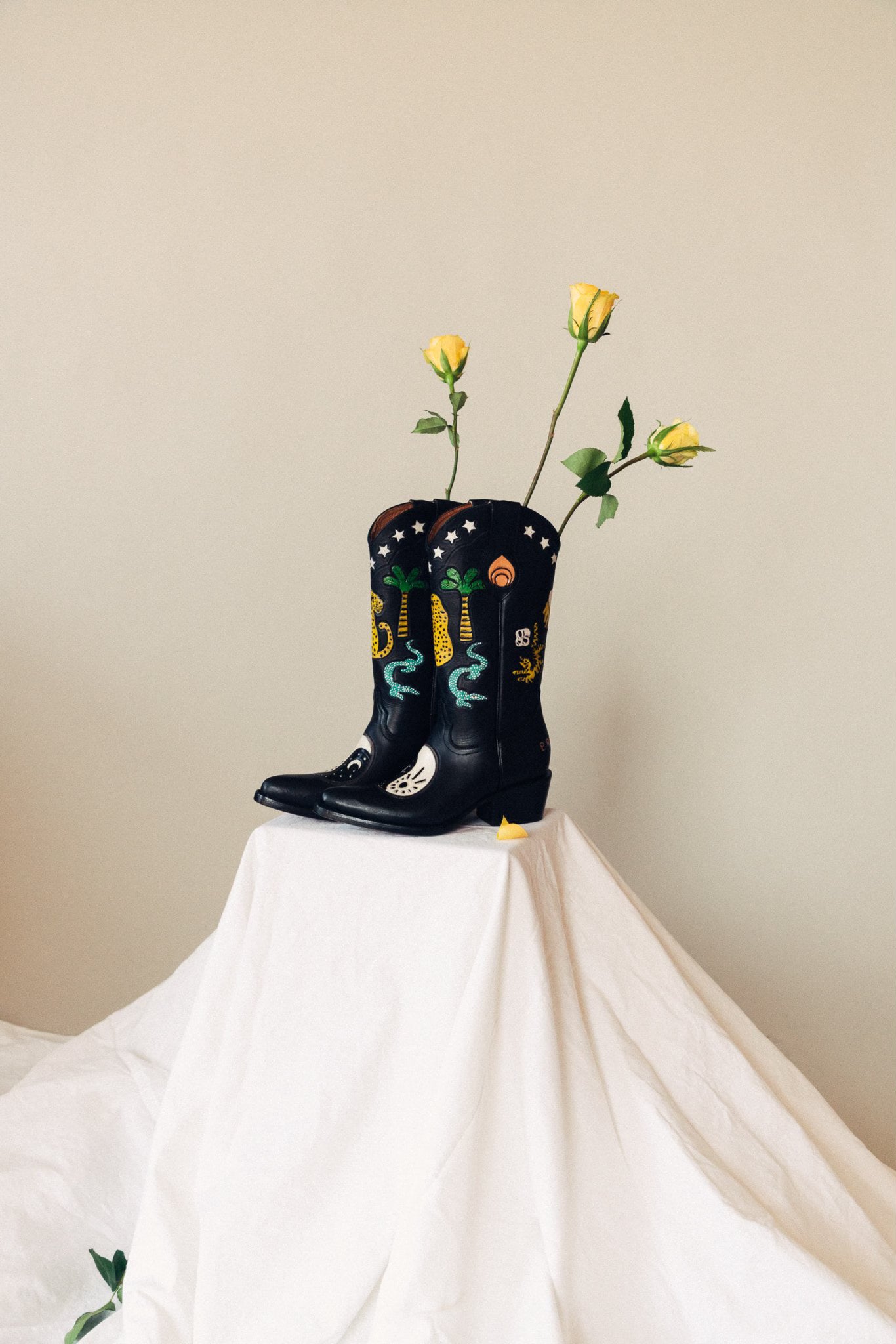 Yin Yang Cowboy Boots for Men & Women - Western Style Hand-Painted Leather Boots - Perfect for Country Music Festivals, Rodeos & Western Fashion