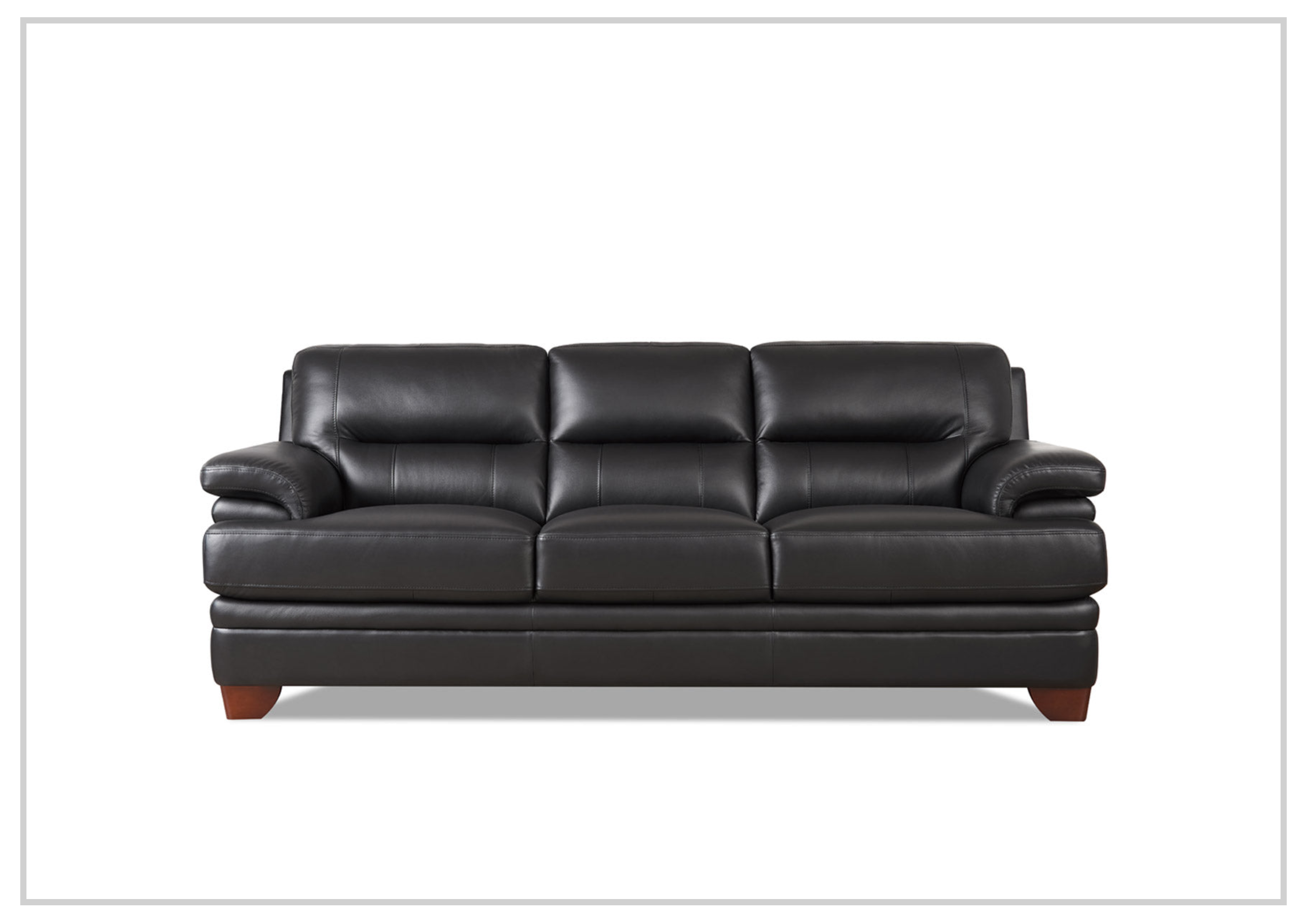 Hydeline Luxor Premium Leather 3-Seater Sofa with Cushion Arms - Modern Living Room Furniture for Home, Office & Lounge Comfort