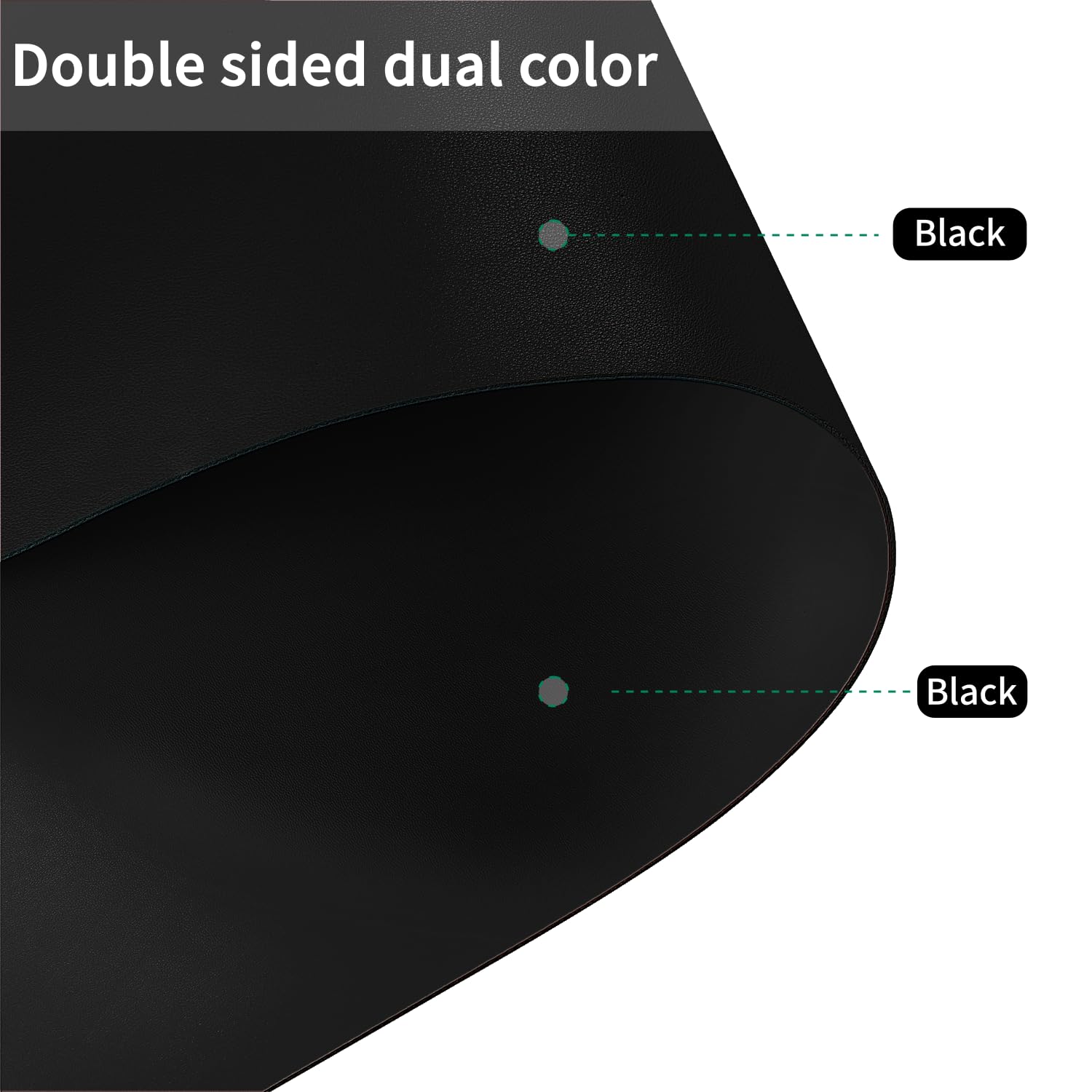 Premium 1.8mm Thick Leather Table Cover Protector - 35.4x70.9 Inch Waterproof Dining Table Protector for Kitchen, Living Room & Office - Black (Fits Dining Tables, Coffee Tables & Conference Tables)
