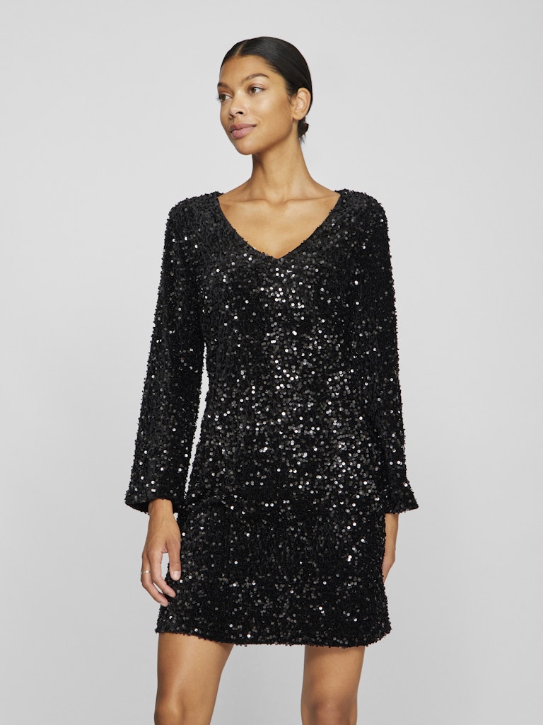 Faith Sequin Mini Dress for Women - Glittery Party Club Dress in Black | Perfect for Night Out, Cocktail Party & Holiday Events