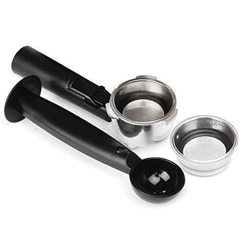 EspressoWorks 7-Piece All-in-One Espresso Machine & Cappuccino Maker Barista Bundle with Built-In Steamer & Frother - Includes Coffee Bean Grinder, Milk Frothing Cup, Spoon/Tamper & 2 Cups - Stainless Steel (Silver) (Renewed) - Perfect for Home Baristas & Coffee Lovers