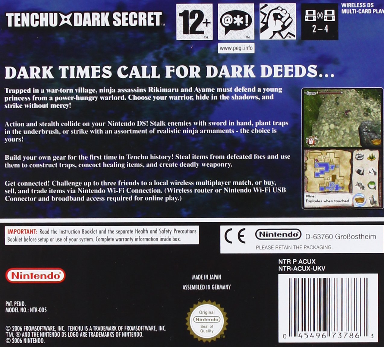 Tenchu Dark Secret for Nintendo DS - Action Stealth Game | Play Anytime, Anywhere for Portable Gaming Fun