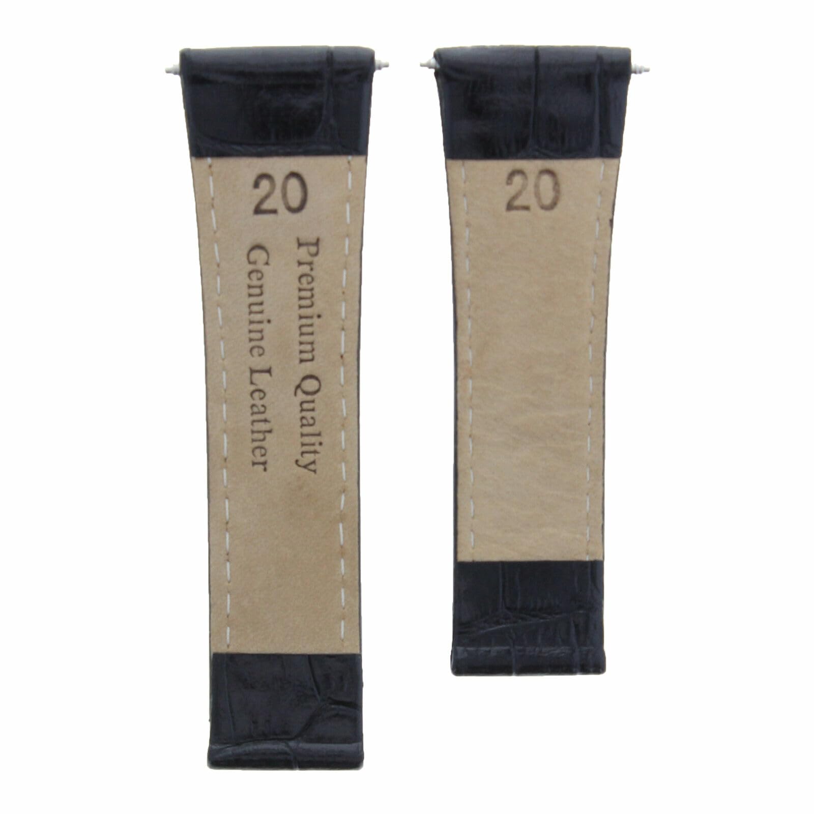 20mm Genuine Leather Watch Band Strap - Compatible with Rolex Daytona 16518 & 116523 - Black Extra Short - Perfect for Dress Watches, Business Attire & Formal Occasions