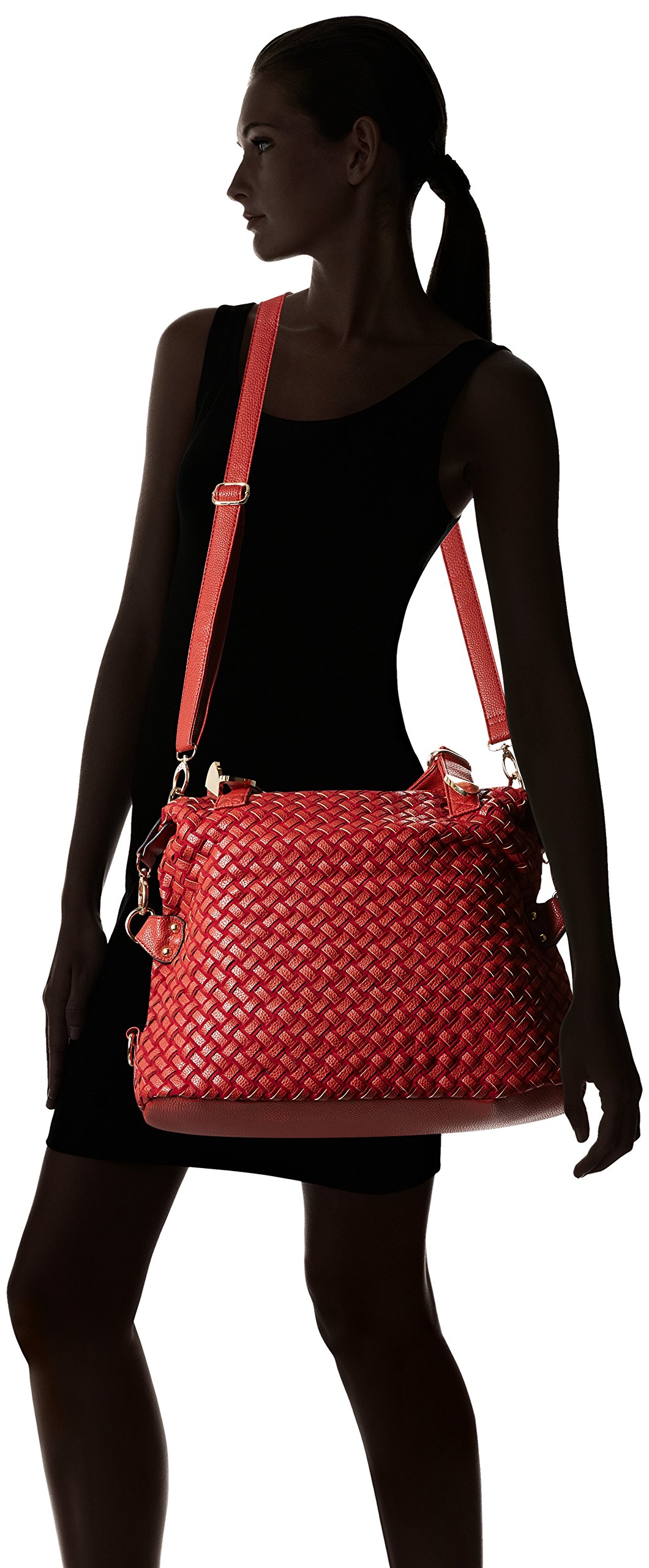 Koehler 10016967 17 Inch Jetset Red Statement Shoulder Bag for Women - Fashionable Crossbody Purse for Work, Travel & Evening Out