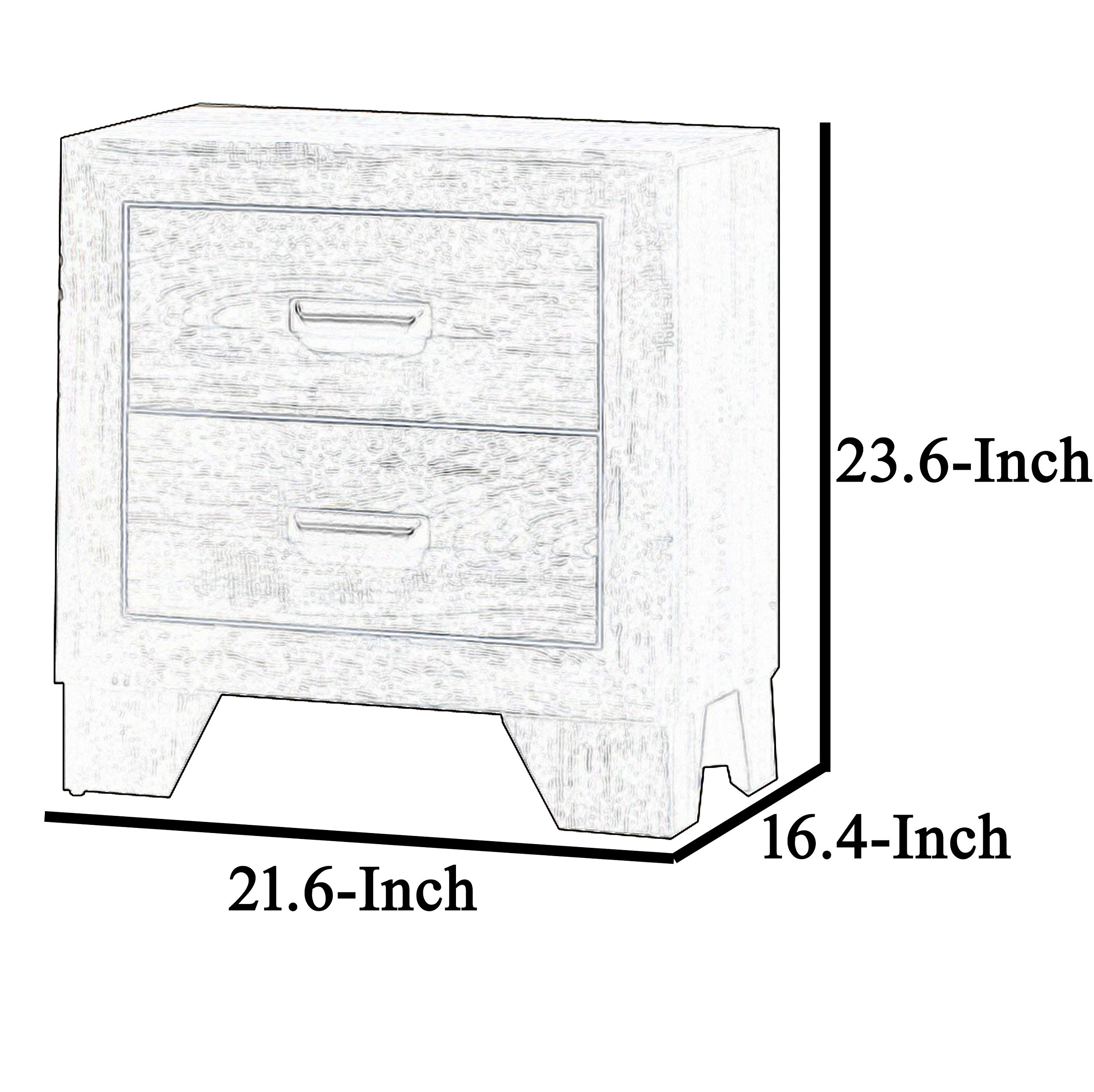 Benjara 2 Drawer Wooden Nightstand with Metal Handles - Solid Wood Bedside Table with Bracket Legs, Brown Finish - Perfect for Bedroom, Living Room, or Guest Room Furniture