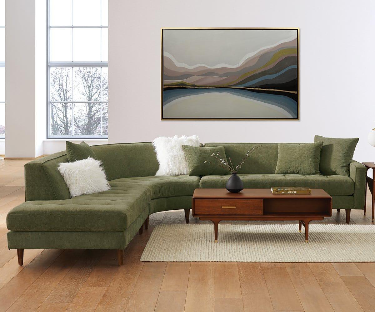 Stylish Ingrid Left Sectional Sofa - Modern L-Shaped Couch for Living Room, Lounge & Home Theater - Comfortable Fabric Upholstery with Reversible Chaise
