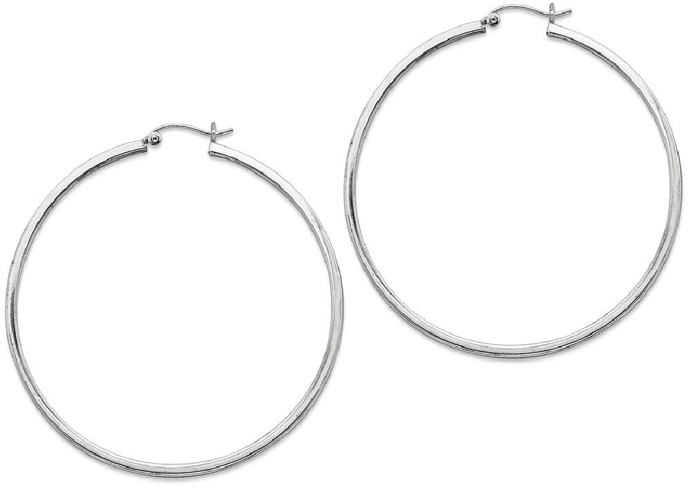 925 Sterling Silver Square Tube Round Extra Large Hoop Earrings for Women - Trendy Chunky Statement Jewelry for Parties, Weddings & Everyday Wear