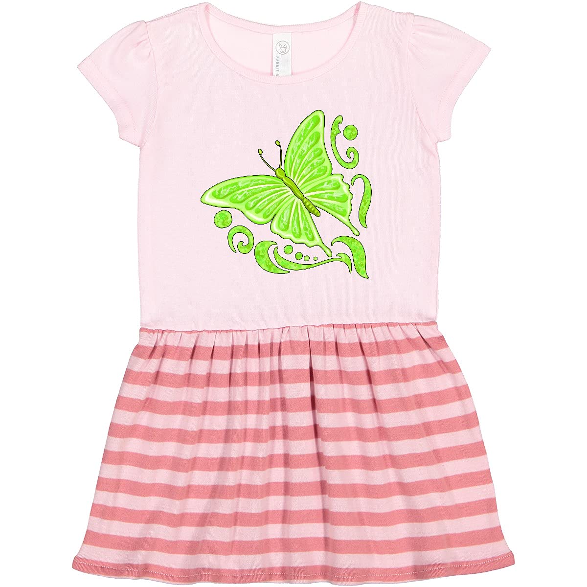 Inktastic Lime Butterfly Toddler Dress - Cute & Comfortable Girls' Summer Outfit for Playdates, Parties & Photos