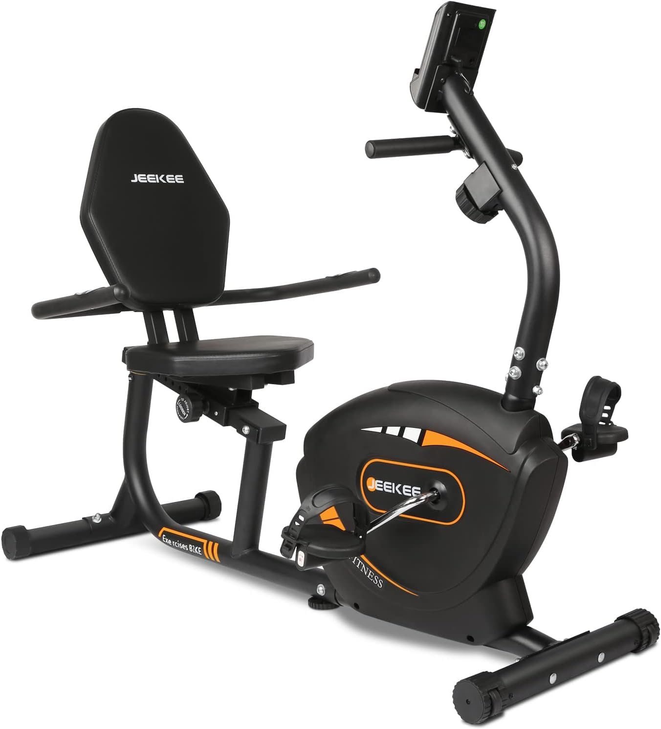 **JEEKEE Recumbent Exercise Bike for Seniors & Adults - 300LB Weight Capacity, 16-Level Magnetic Resistance, Heart Rate Monitor - Home Gym Equipment for Low-Impact Workouts & Physical Therapy**