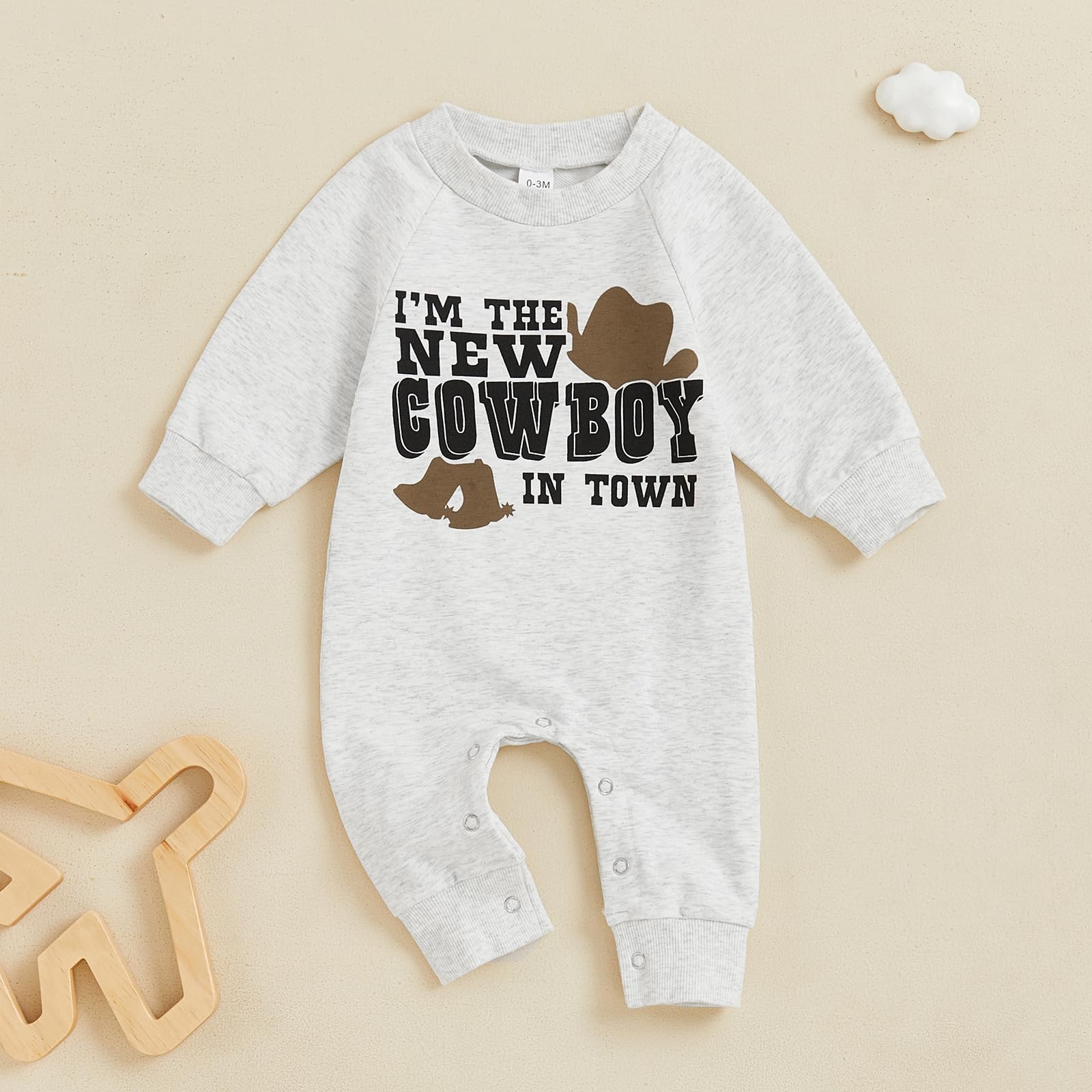 Baby Boy Western Outfit - Newborn Cowboy Romper with Long Sleeves for Winter | Perfect for Photoshoots, Western-Themed Parties & Holiday Dressing