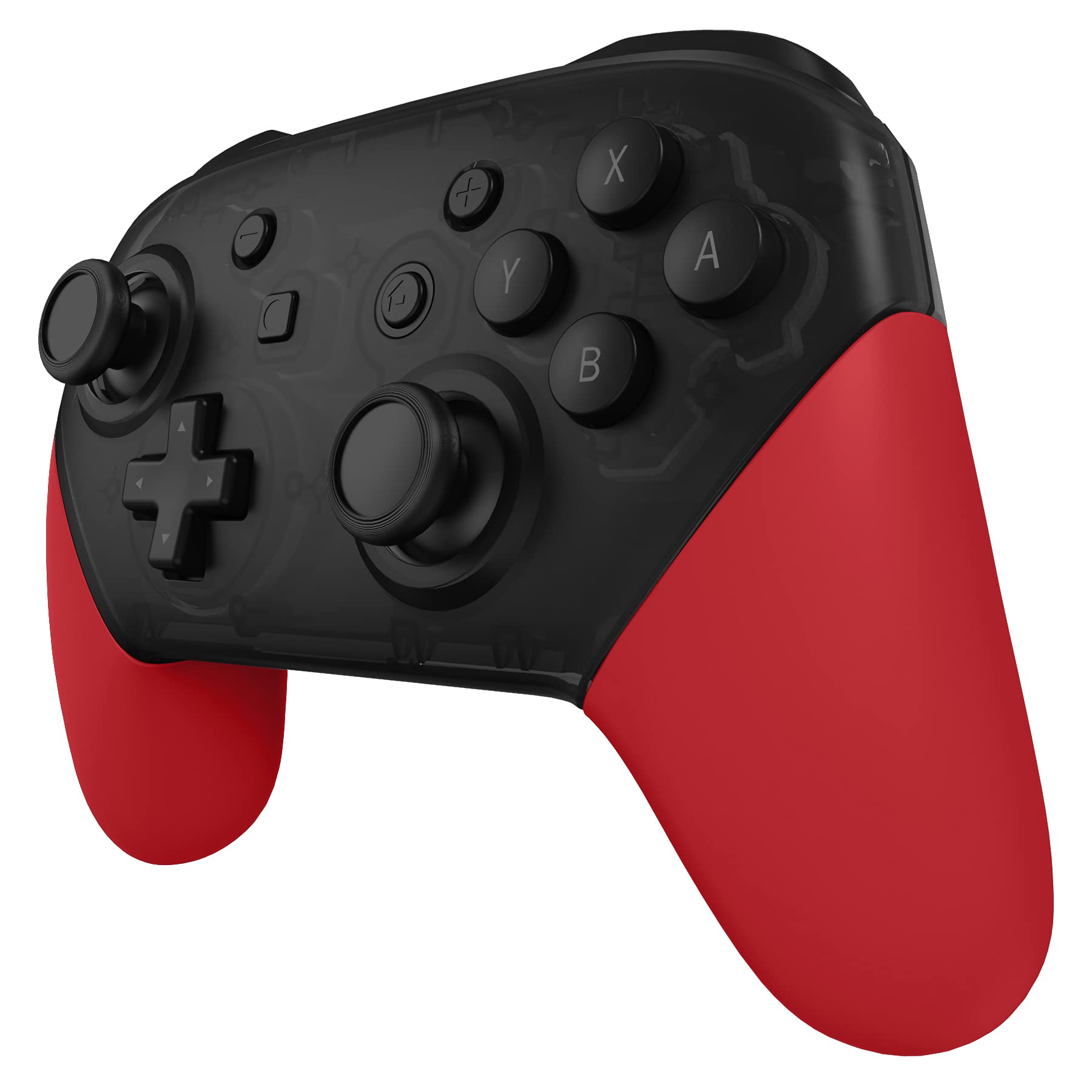 eXtremeRate Passion Red Soft Touch Replacement Handle Grips for Nintendo Switch Pro Controller - DIY Hand Grip Shell (Controller Not Included) | Perfect for Gaming, Comfort & Customization