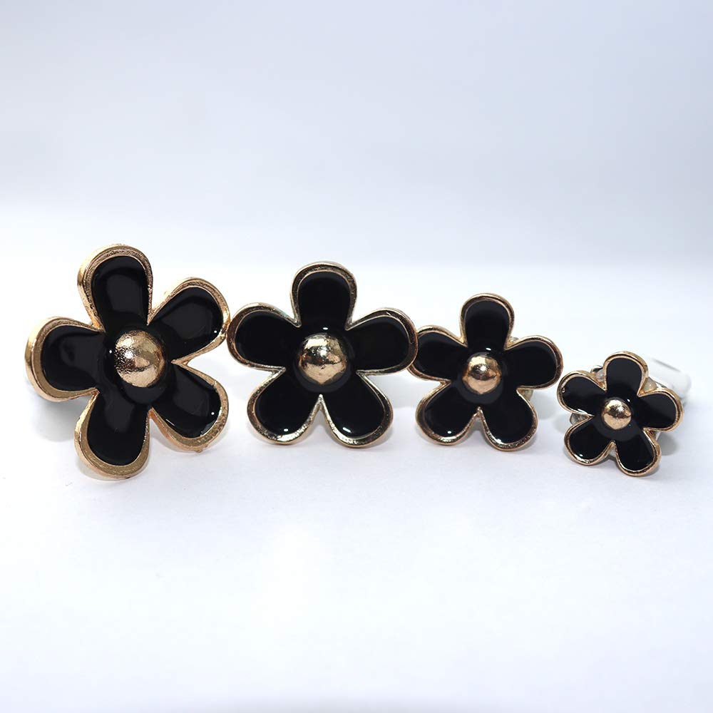 INEBIZ Cute Daisy Flower Air Vent Clips - Car Air Freshener & Decorative Accessories for Women (Black) | Aesthetic Automotive Interior Decor for Cars, Office & Home Use