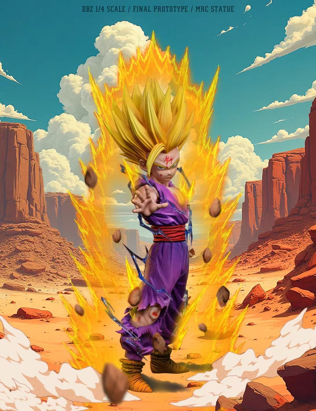MRC Studio Super Saiyan 2 Gohan Action Figure - Dragon Ball Z Collectible Toy for Anime Fans | Perfect for Display, Cosplay, and Gift Giving