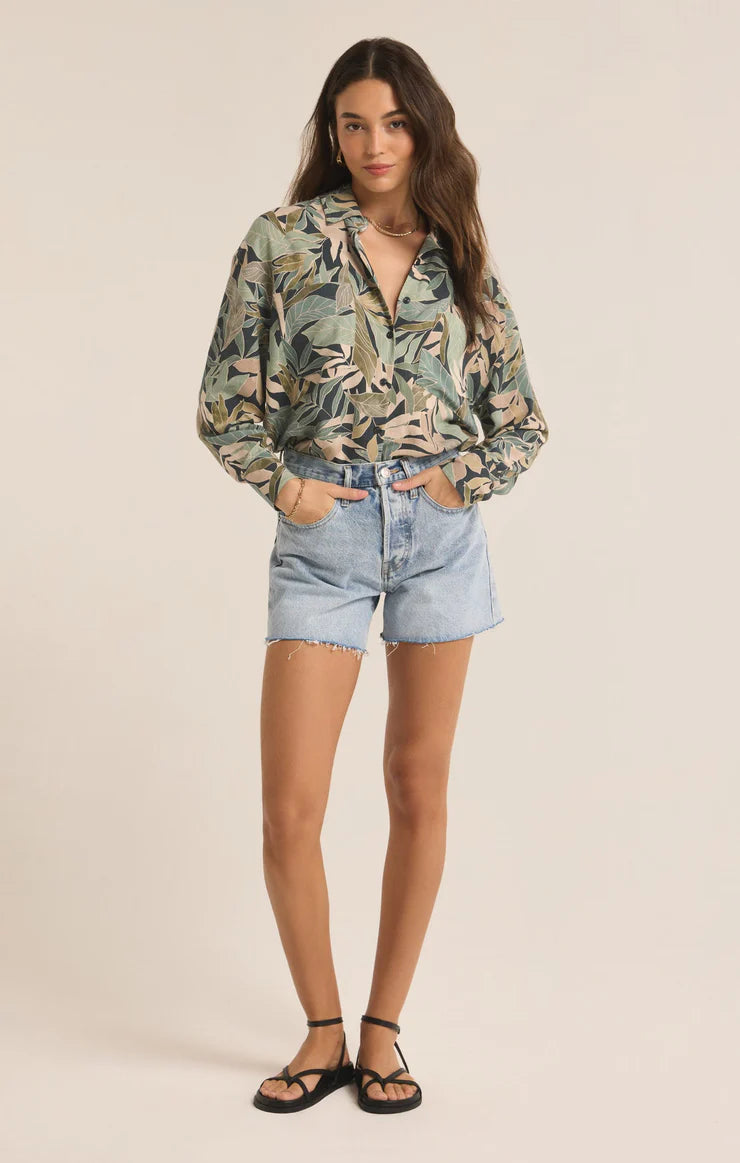 Z Supply Women's Colbie Cusco Top - Soft Cotton Short Sleeve Blouse for Casual Wear, Work & Date Night Outfits
