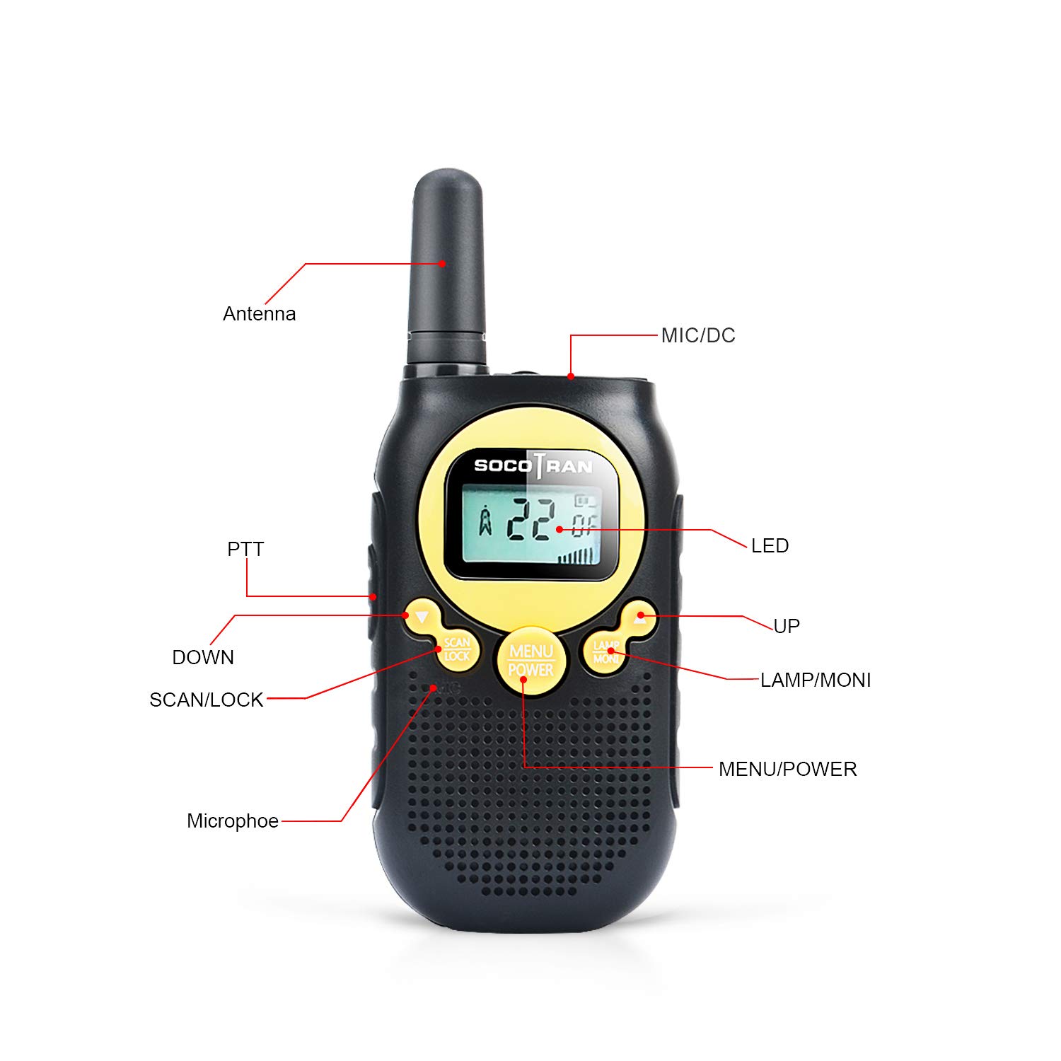 Rechargeable Walkie Talkies for Adults - 2 Way Radio with 5 Mile Long Range, Flashlight, 22 Channels & 0.5W Power - FRS License-Free Radios for Camping, Hiking, Family Outdoor Adventures & Emergency Communication