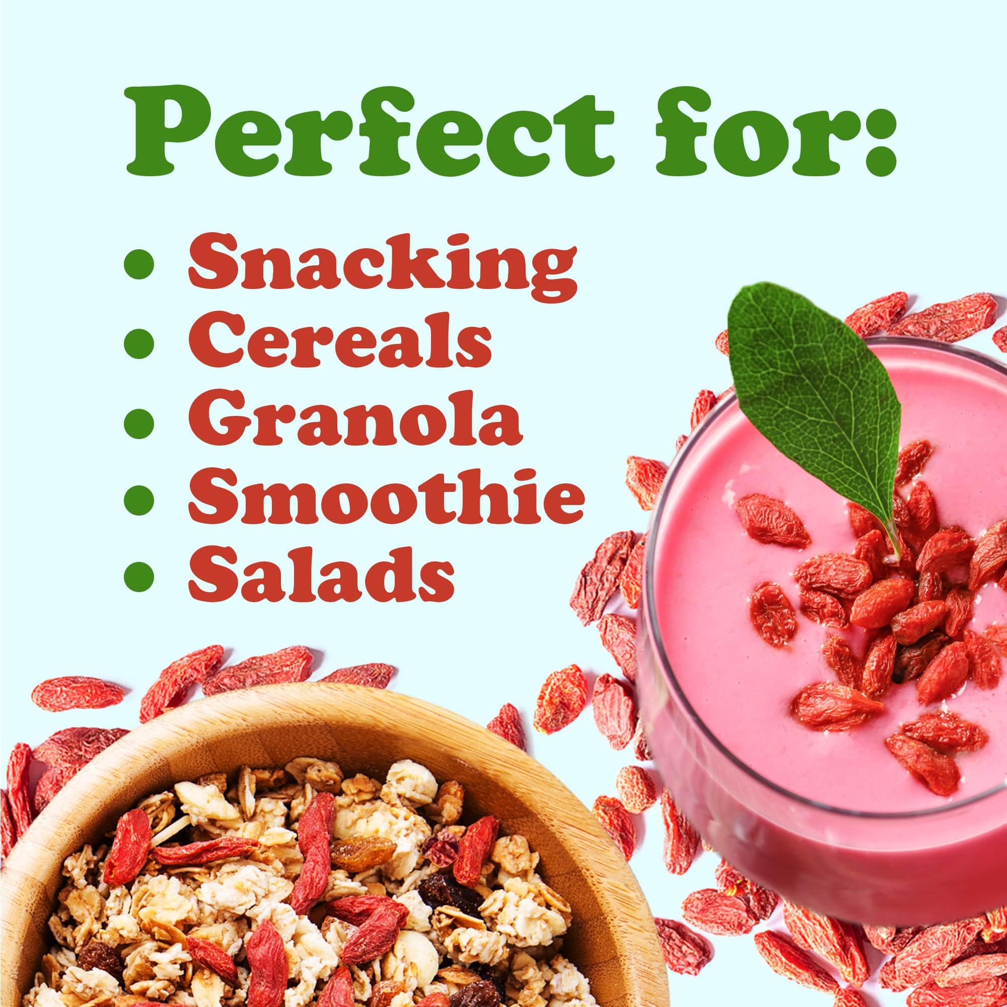 Organic Sun-Dried Goji Berries 12 lbs - Large Juicy Unsweetened Vegan Bulk - Rich in Iron, Vitamin A & C - Healthy Superfood Snack for Baking, Tea, Smoothies, Yogurt & Oatmeal - Perfect for Energy Boosting & Immune Support