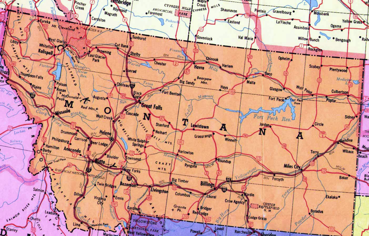 Montana State Highways Map - 20x30 Inch Laminated Wall Poster with Vibrant Colors & Detailed Imagery - Perfect for Home, Office, or Classroom Decor - Fits Standard Frames - Great Gift for Travelers & Geography Enthusiasts