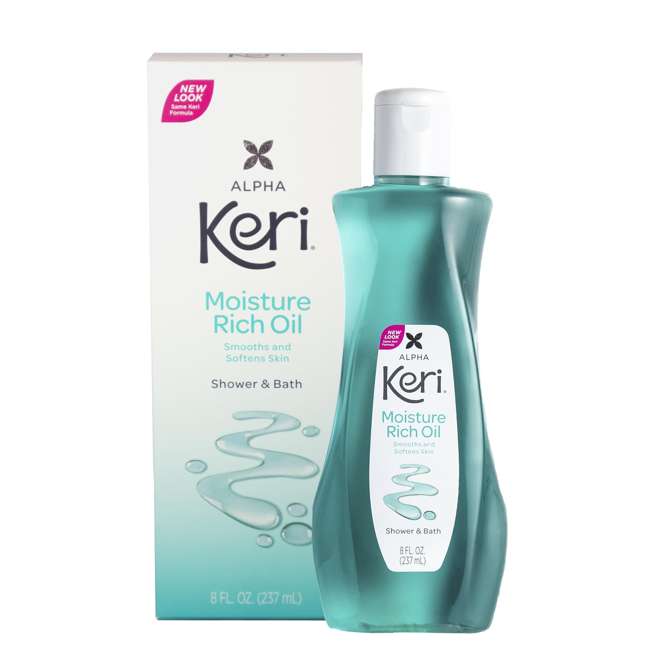 Keri Moisture Rich Body Oil, 8 fl oz (Pack of 24) - Hydrating & Nourishing Dry Skin - Perfect for Daily Moisturizing, Massage & After-Shower Care