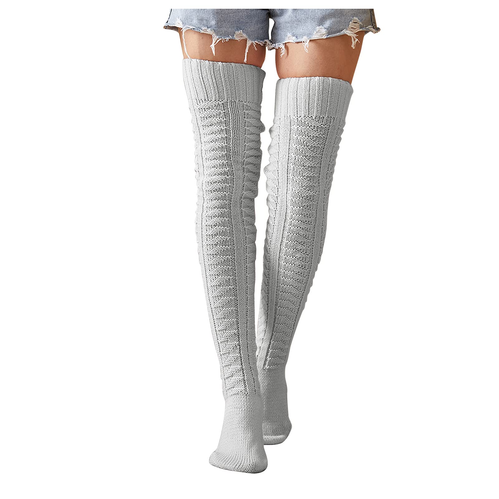 Black High Tights for Women - Warm Knee-High Cotton Stockings & Thigh-High Socks for Ladies - Perfect for Winter, Office Wear, and Fashion Outfits