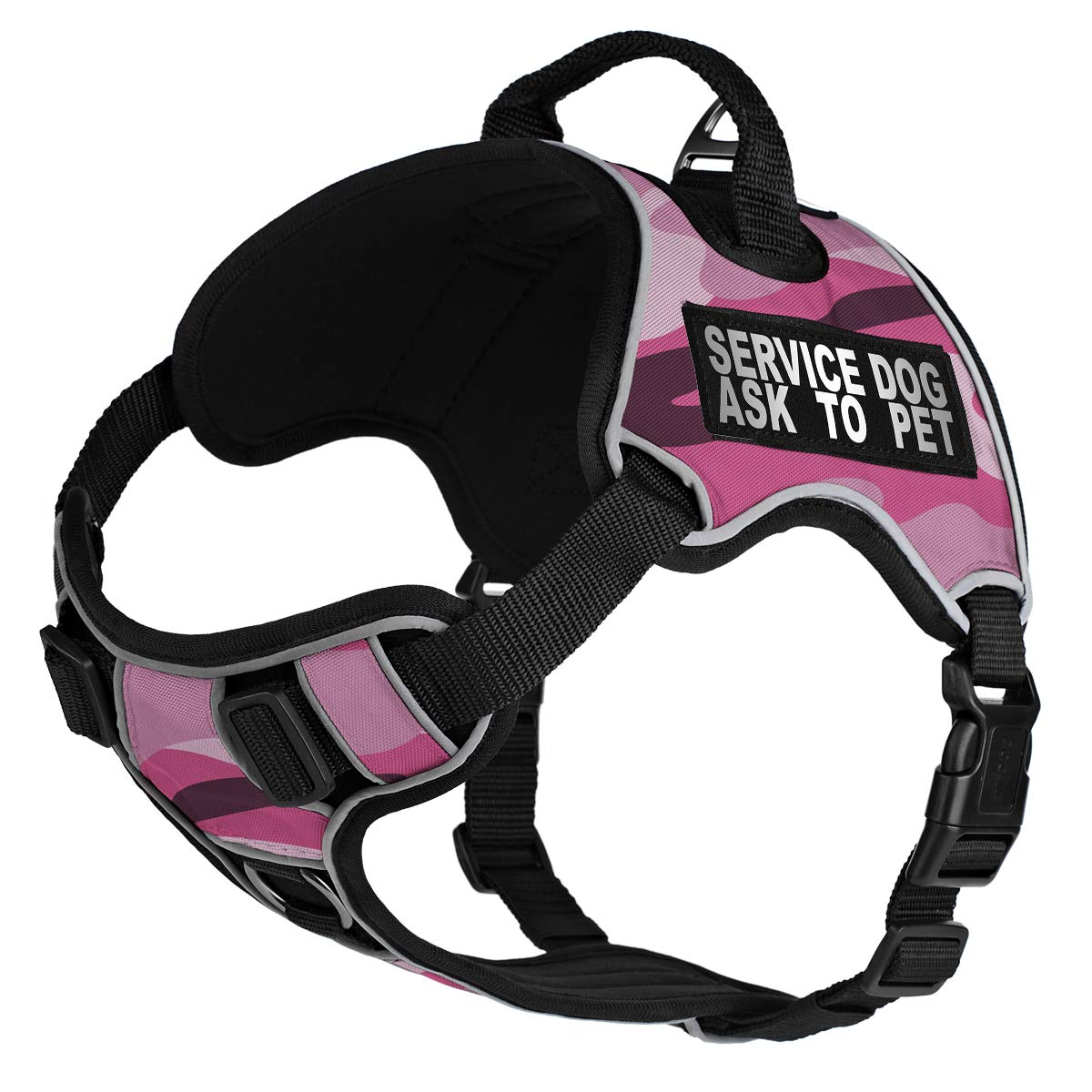 No-Pull Dog Harness with Reflective Patches & Quick Release Buckles - Soft Comfortable Vest for Medium Dogs 21-25
