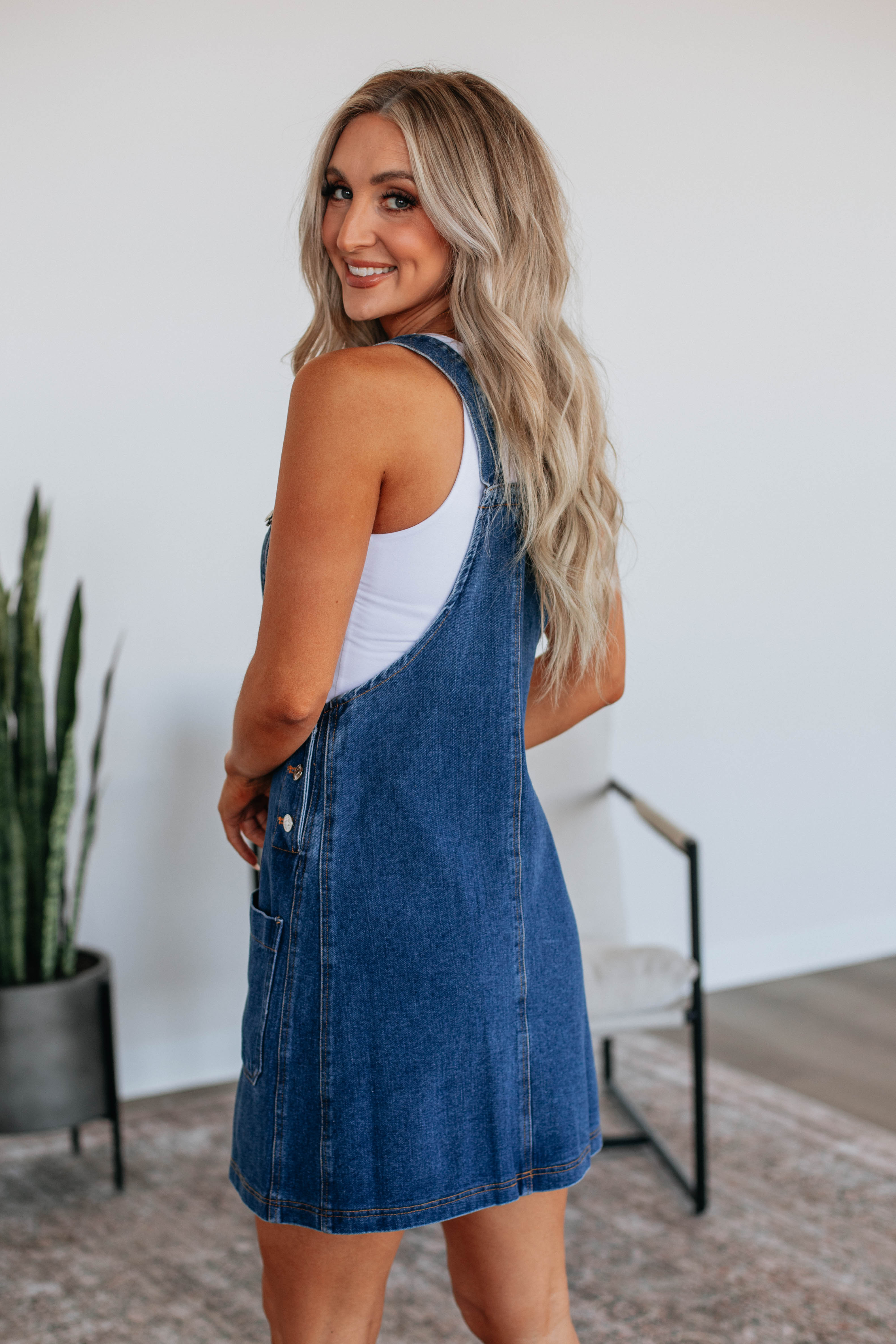 Nila Denim Overall Dress for Women - Dark Wash Vintage Style Jumpsuit - Perfect for Casual Outfits, Streetwear & Everyday Wear