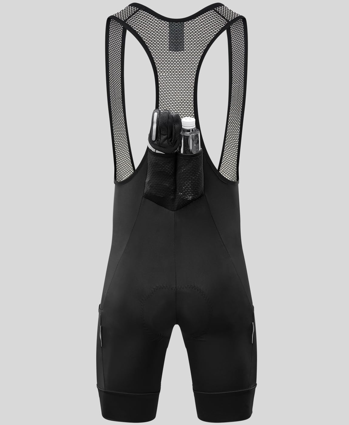 Qualidyne Men's Cycling Bib Shorts - 4D Padded Road Bike Bibs with Pockets, UPF50+ Sun Protection for Long Distance Riding & Training