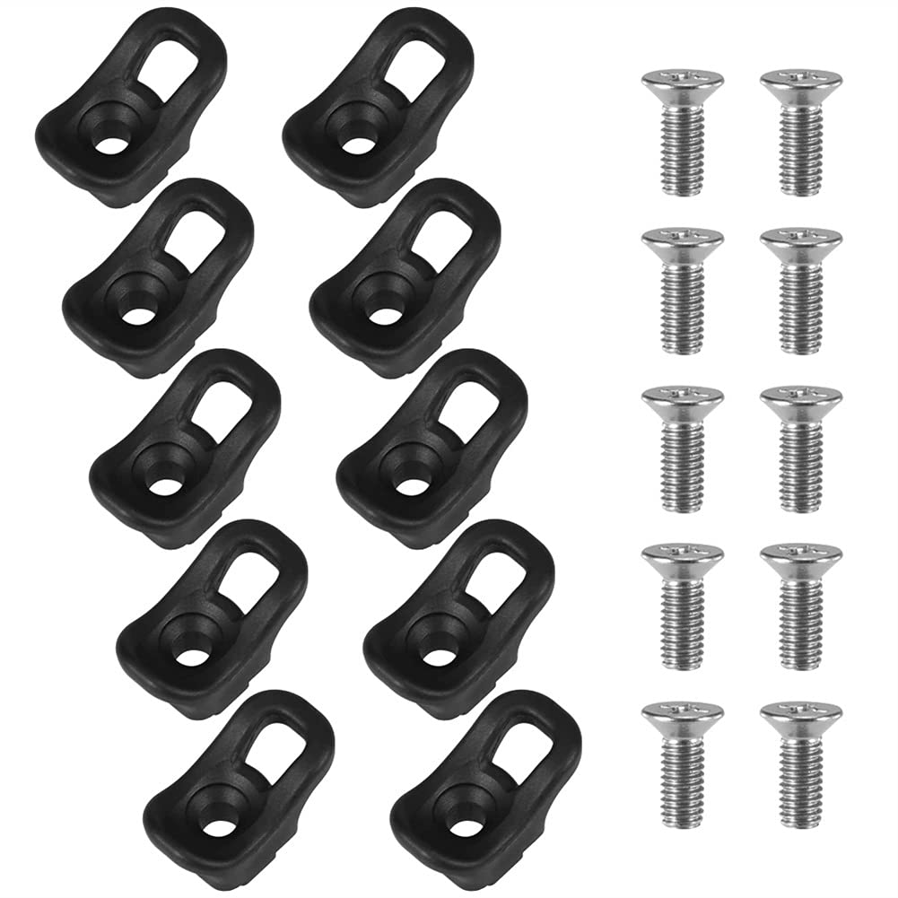 10-Piece Plastic Kayak Eyelet Tie Down Loop Deck Fitting Kit with Bungee Cord - Kayak Rigging and Outfitting Accessories for Secure Storage & Boat Organization - Perfect for Kayak, Canoe, and Small Boat Accessories