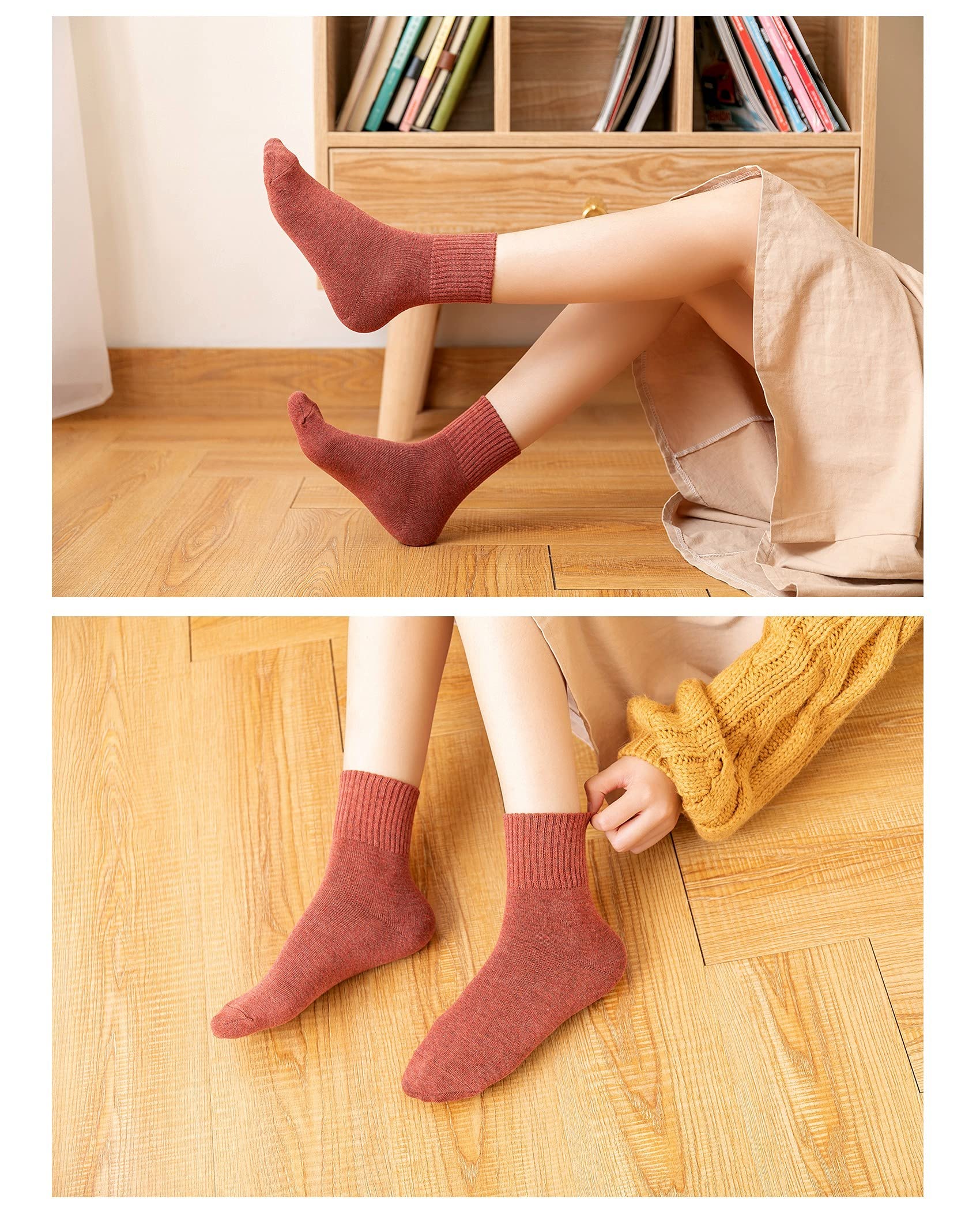 Women's Cotton Crew Socks - 10 Pack Soft Stretchy Casual Solid Color Socks for Everyday Wear, Workout & Lounge