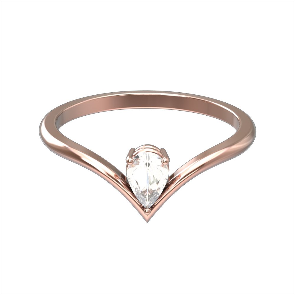 0.35 Ct Pear Shape Diamond Solitaire Engagement Ring in 14K White Gold - Elegant Wedding Proposal Jewelry for Her