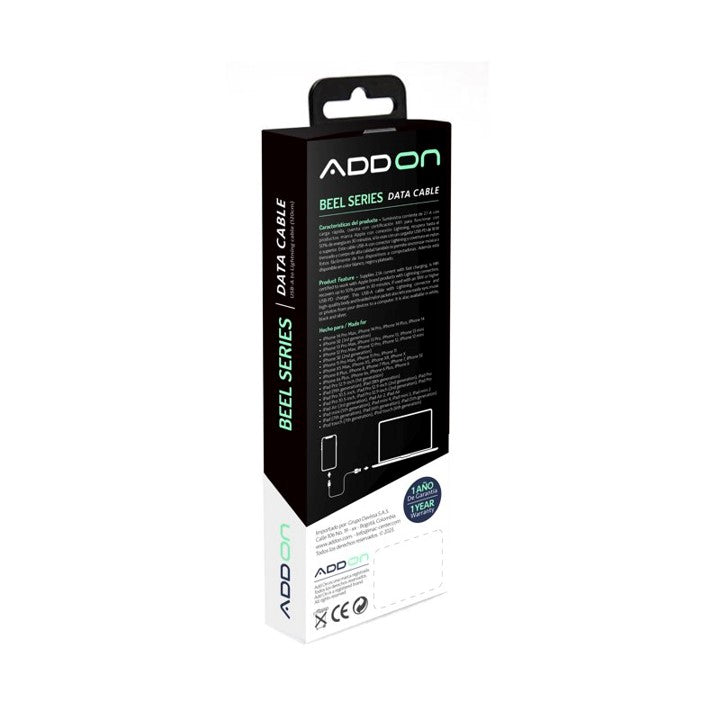USB A to Lightning Charging Cable 2M/6.6ft - Fast Charging Sync Cord for iPhone iPad - Durable Nylon Braided Black Cable for Home Office Car Travel