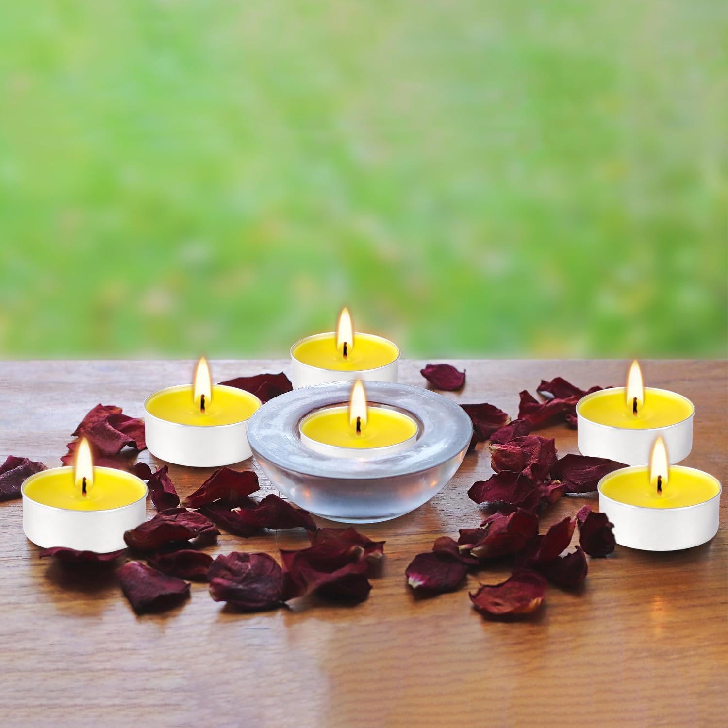 100-Pack Lemon Scented Tealight Candles - 4-Hour Burn Time, Aromatherapy Votive Candles for Home, Wedding, Holiday & Emergency Use - Yellow (Perfect for Relaxation, Meditation & Decor)