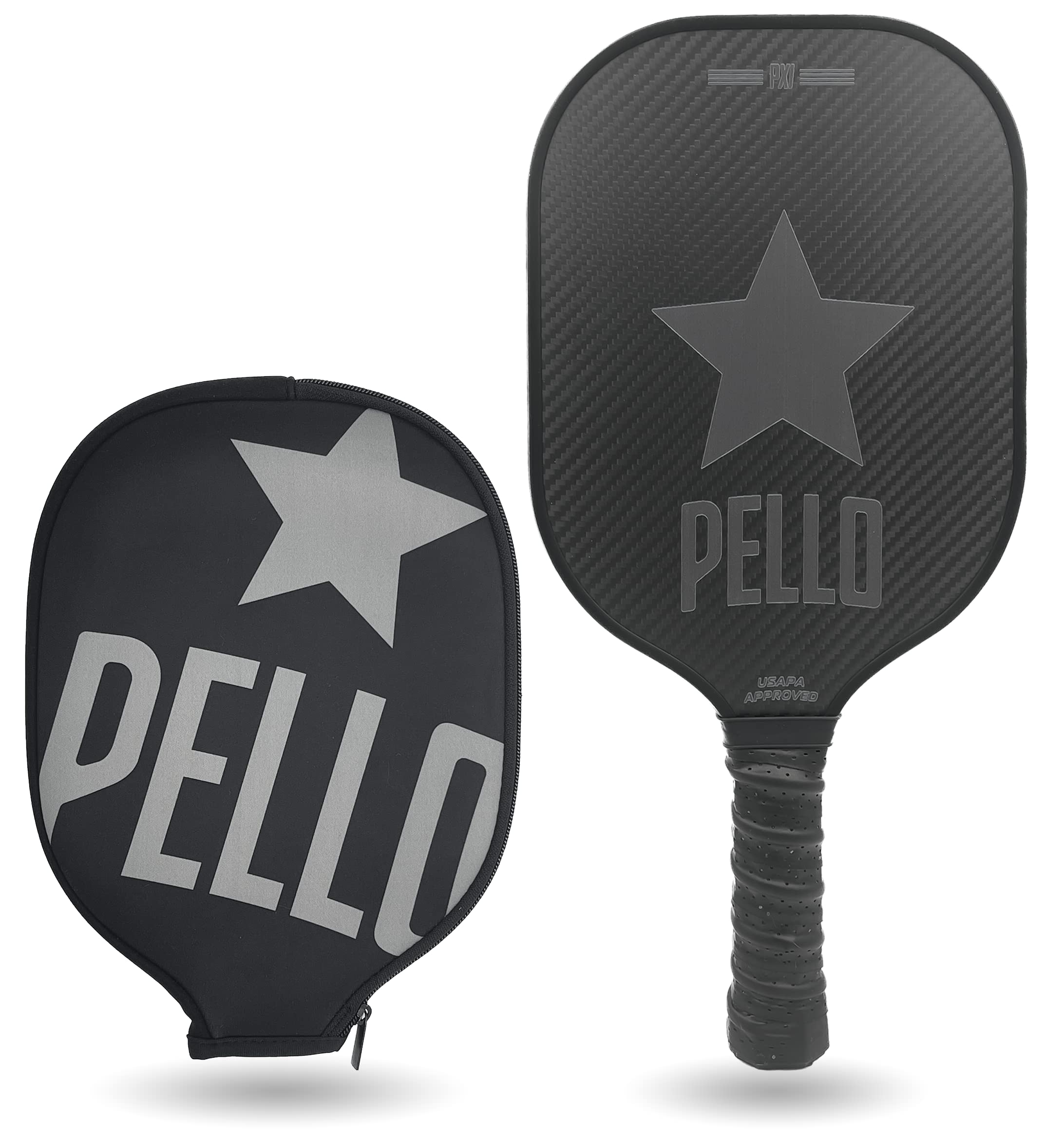 Premium PELLO Carbon Fiber Pickleball Paddles Set - USAPA Approved Tournament Paddle with Polypropylene Honeycomb Core - Perfect Power & Control Balance - Includes Neoprene Case - Ideal for Competitive Play & Recreational Pickleball Games
