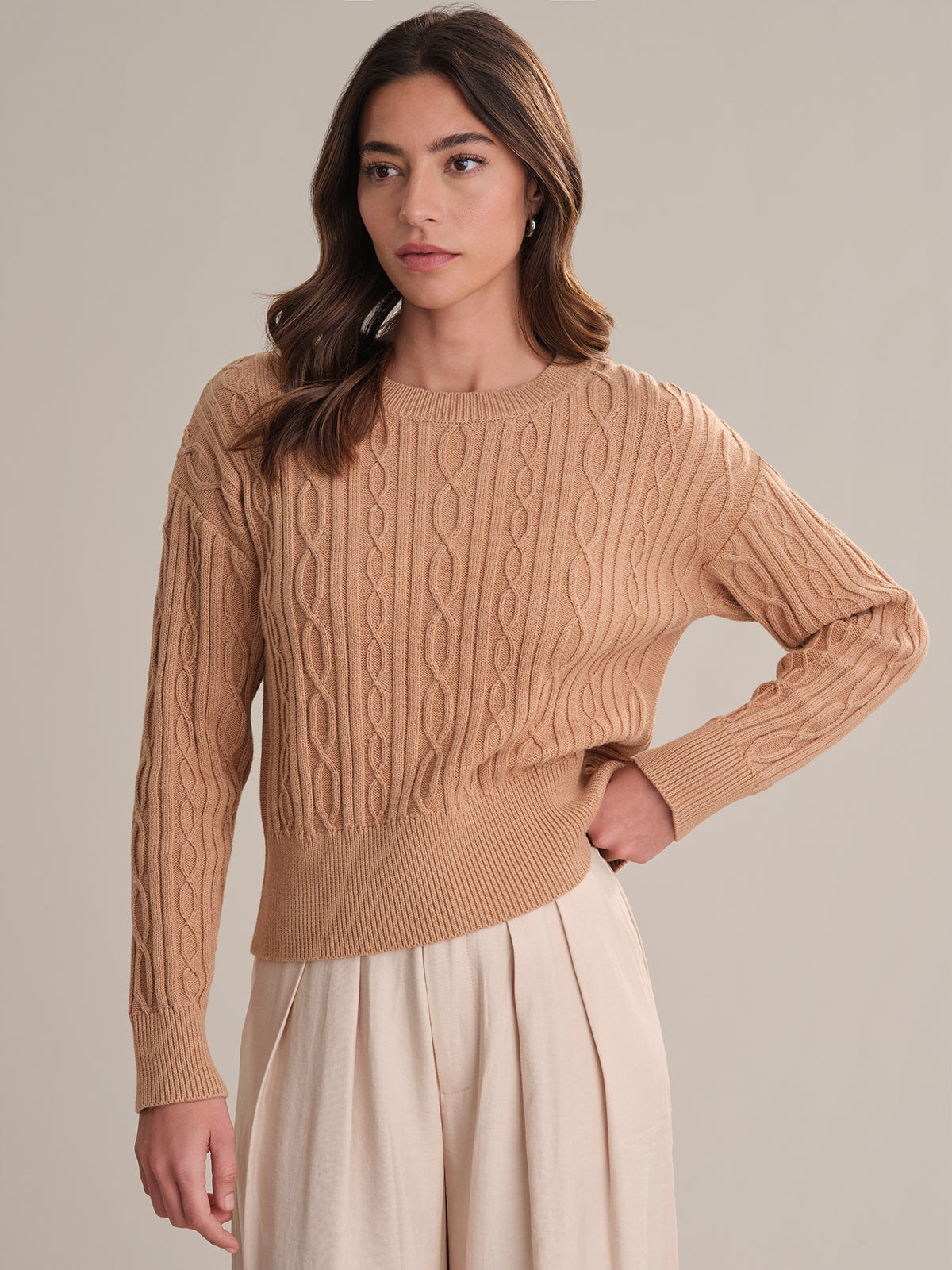 Theresa Women's Cable Knit Cotton Sweater - Cozy & Stylish Pullover for Fall & Winter | Perfect for Casual Outfits, Office Wear & Holiday Gatherings