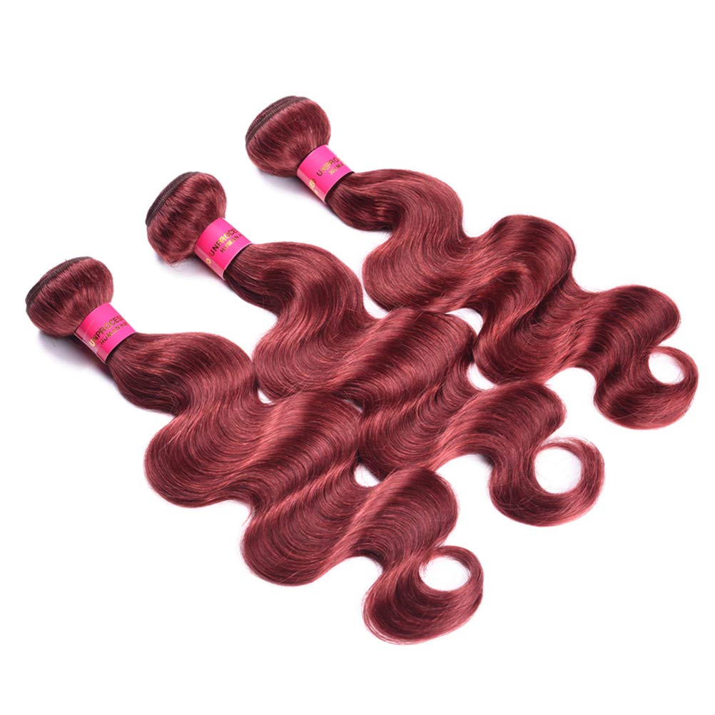 Premium 8A Brazilian Virgin Human Hair Bundles - 3 Bundles Body Wave Hair Extensions (20