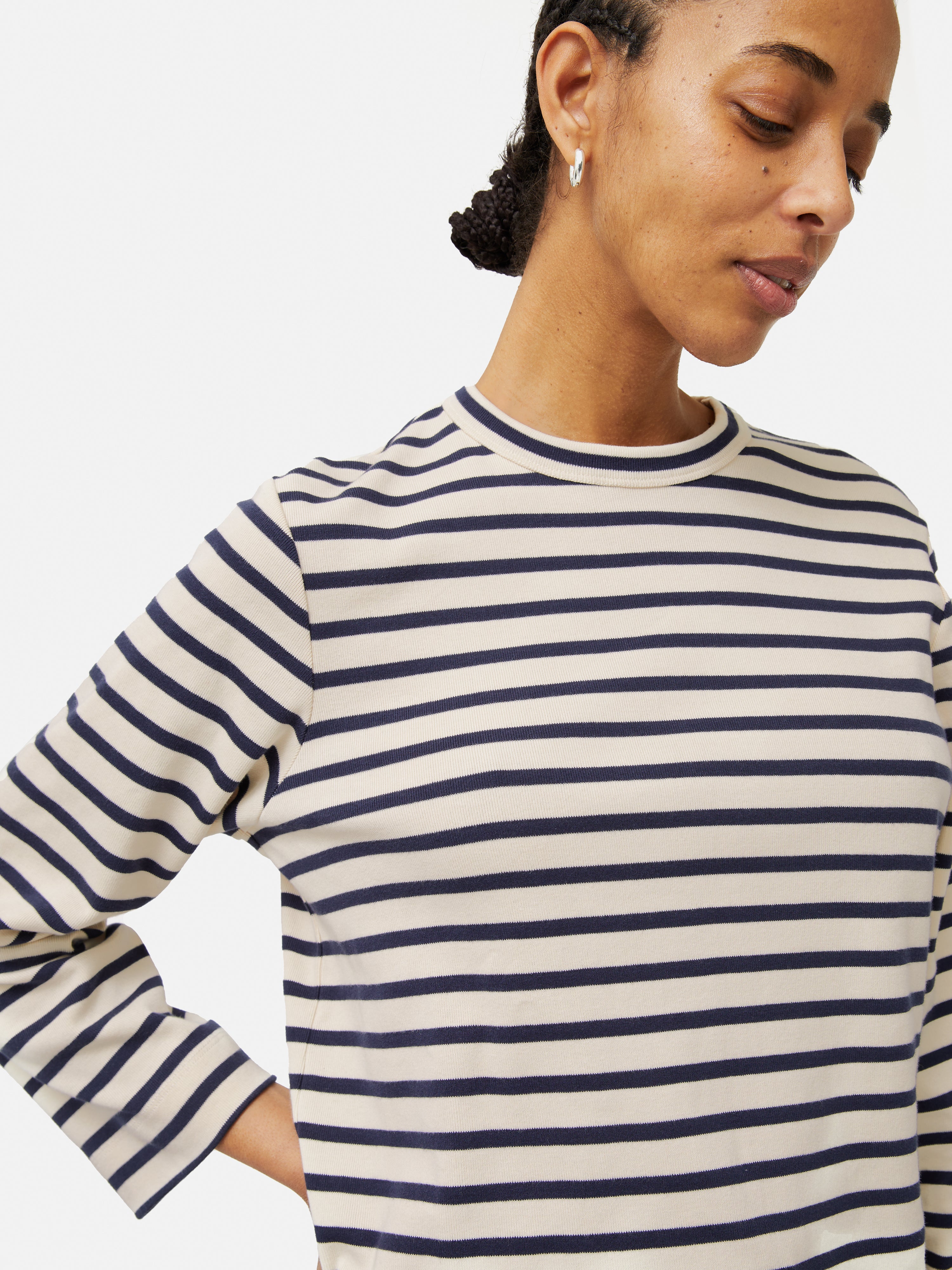 Stylish Navy Cotton Stripe Sweatshirt for Men & Women | Comfortable Casual Pullover | Perfect for Everyday Wear, Lounge & Outings