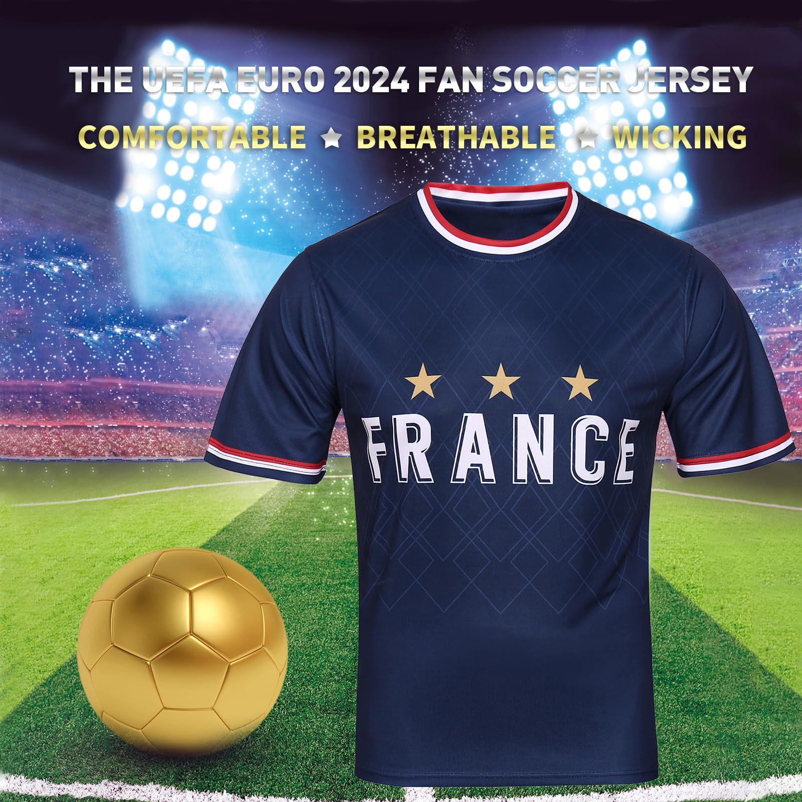 UEFA Euro 2024 Official Fan Soccer Jerseys - France, Germany, England, Spain, Croatia & Portugal National Team Jerseys for Men & Women - Perfect for Match Days, Parties & Fan Collections