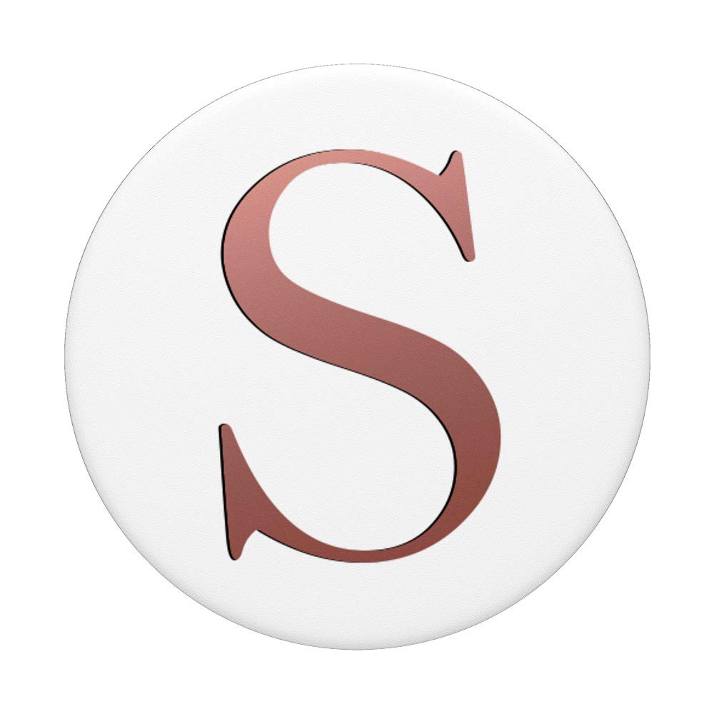 Rose Pink Letter S Monogram PopSocket Swappable PopGrip - White Background Custom Phone Grip for iPhone, Samsung & Smartphones | Perfect for Selfies, Calls & Secure Phone Handling