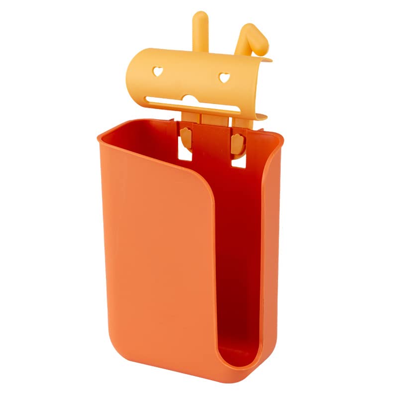 JOOTEN Wall Mounted Cartoon Garbage Bag Holder - Kitchen Trash Bag Organizer with Side Opening for Shopping Bags & Grocery Storage - Space Saving Solution for Pantry, Bathroom & Laundry Room