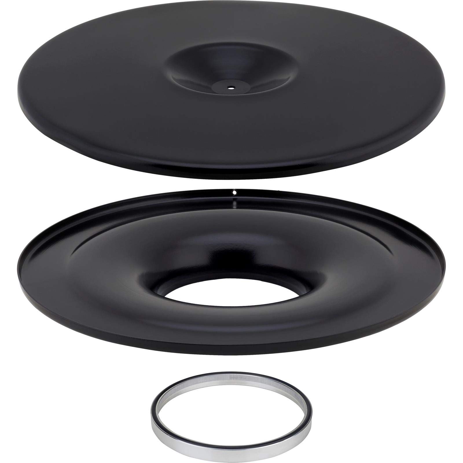 Speedway 14 Inch Flat Base Air Cleaner Base and Lid Set - High Performance Black Air Filter Cover for Car Engines, Hot Rods & Muscle Cars - Perfect for Automotive Restoration & Racing Upgrades