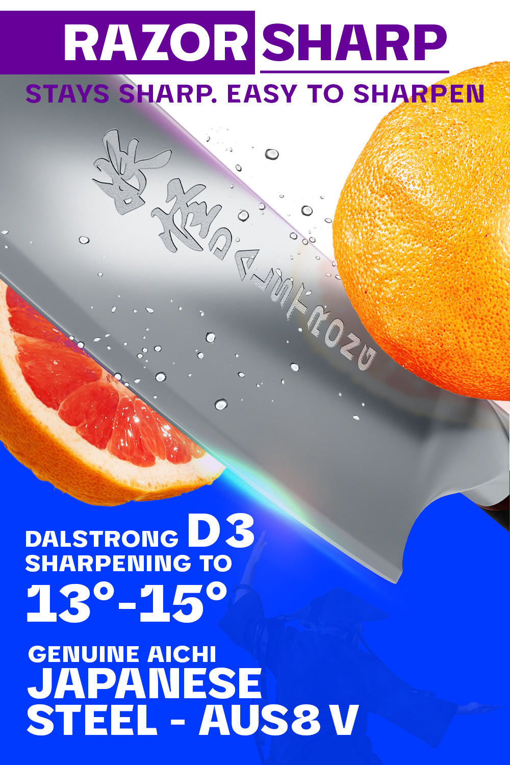 Premium 8-Inch Chef's Knife - Dalstrong Phantom Series - High Carbon German Steel - Razor Sharp Blade - Ergonomic Handle - Professional Kitchen Knife for Cooking, Slicing, Dicing - Perfect for Home Chefs & Culinary Experts
