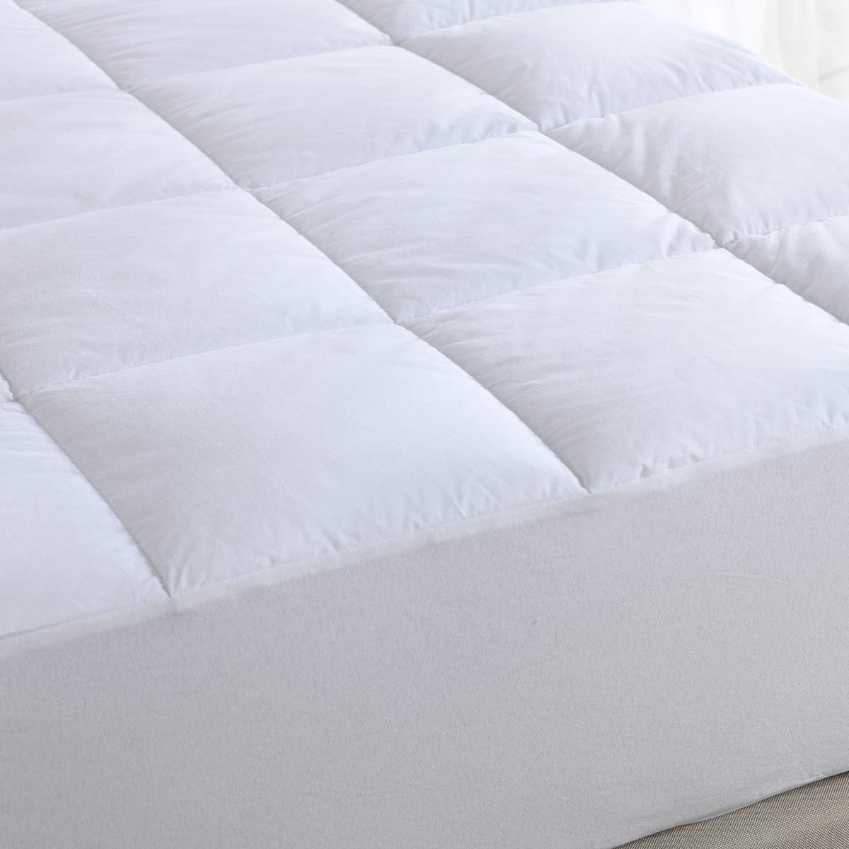 100% Cotton Soft Mattress Pad with Eco-Friendly BioFill - Natural Corn Fiber & Recycled Polyester - Twin XL Size White - Perfect for Guest Beds, Dorm Rooms & Eco-Conscious Homes