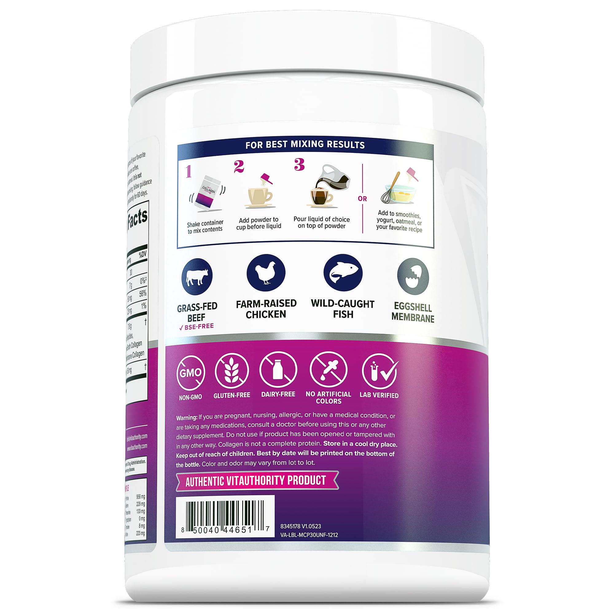 Premium Grass-Fed Hydrolyzed Multi Collagen Peptides Powder - Unflavored Collagen Supplement for Women & Men with Hyaluronic Acid & Vitamin C | Supports Hair, Skin & Nail Health | 30 Servings | Perfect for Smoothies, Coffee & Daily Wellness Routine