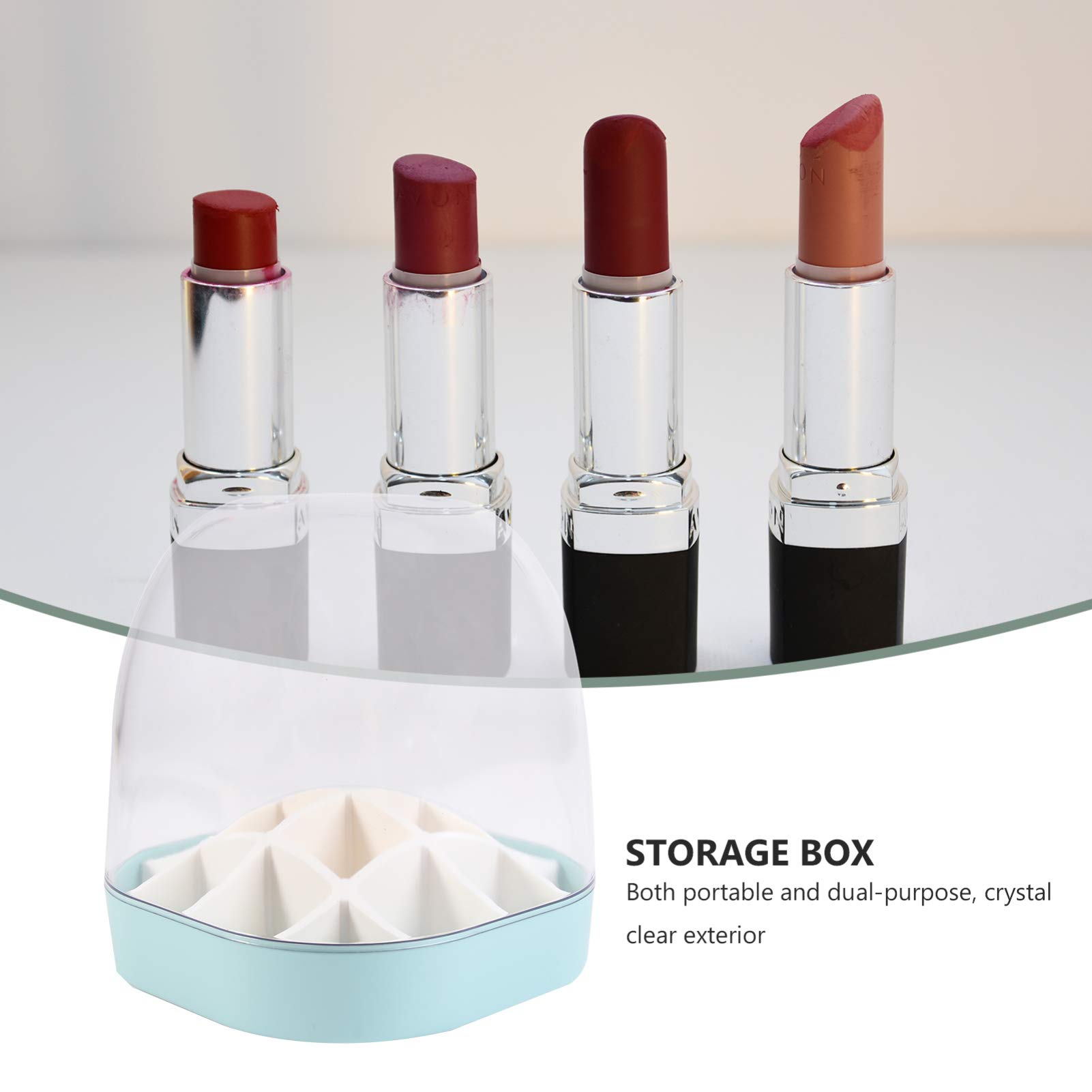 1pc Clear Transparent Lipstick Storage Box - 9 Grid Cosmetic Organizer Case for Makeup, Lipsticks & Cosmetics - Perfect for Vanity, Travel & Bathroom Organization