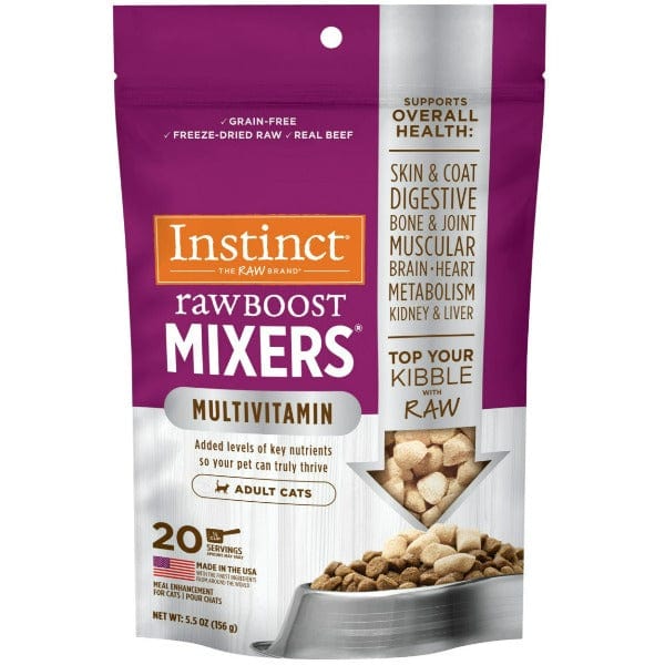 Instinct Raw Boost Mixers Multivitamin Cat Food Topper for Adult Cats - 5.5oz | Grain Free, Nutrient Rich Supplement for Healthy Skin & Coat | Perfect for Picky Eaters & Mealtime Enhancement