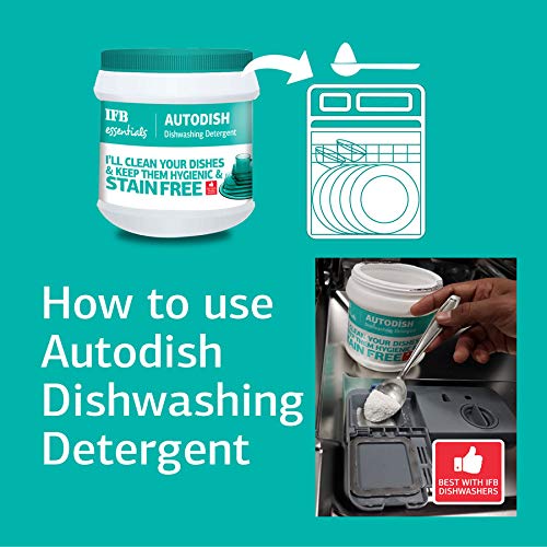 IFB Essentials Autodish Dishwashing Detergent 1kg - Powerful Liquid Dish Soap for Automatic Dishwashers | Removes Tough Grease & Stains | Ideal for Home Kitchen & Restaurant Use
