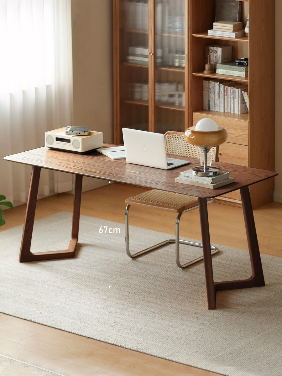 Premium Solid Oak Wood Large Office Desk - Spacious Workstation for Home & Business Use - Ideal for Writing, Studying & Remote Work