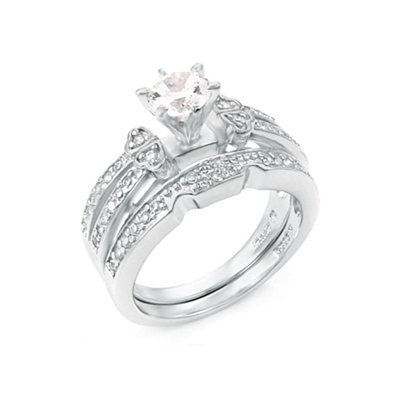 0.95 Carat Diamond Wedding Ring Set in 925 Sterling Silver - Elegant Bridal Jewelry for Engagement, Proposal & Anniversary Gifts